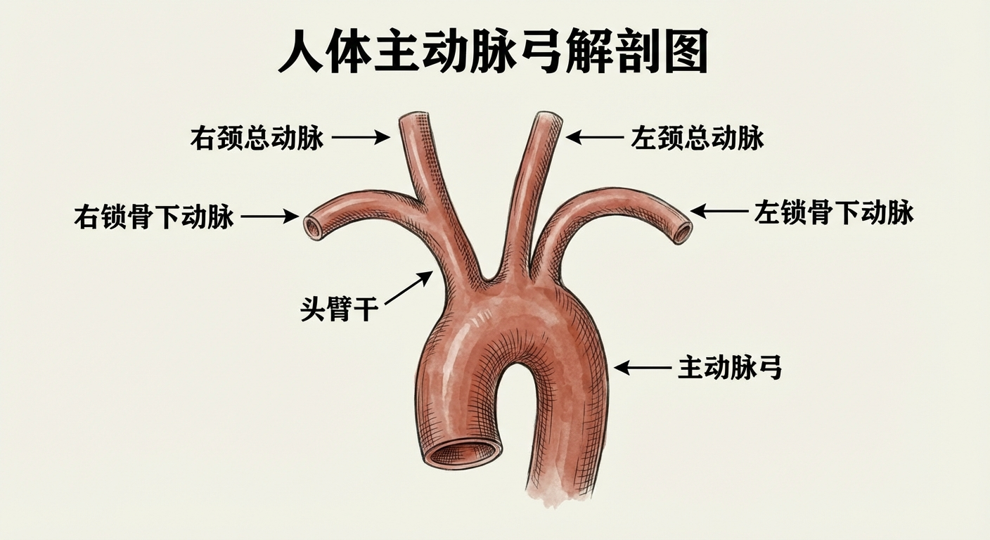 AI生成-主动脉弓解剖