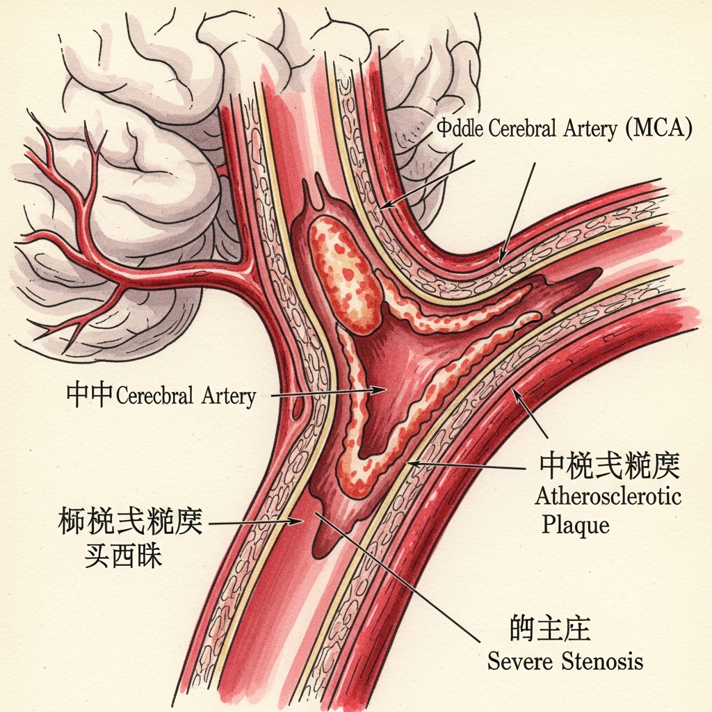 颅内动脉狭窄 ICAD 示意图