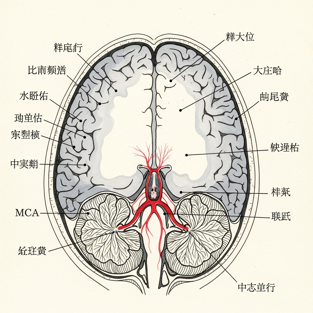 脑梗死与缺血性卒中示意图